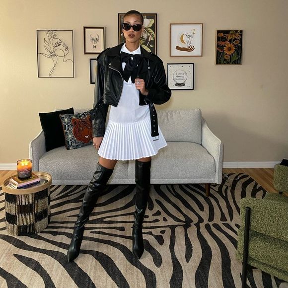 Zara White Linen Pleated Dresss - Picture 12 of 14